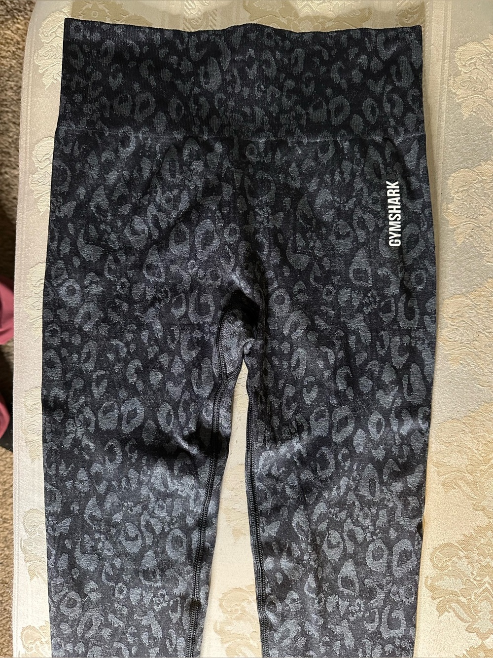 Gymshark Black and Charcoal Leopard Print women’s Leggings